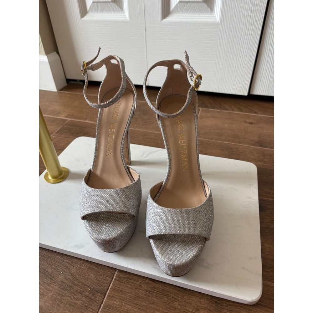Stuart Weitzman Heels Disco Platform Peep Toe Heels Sandals Size‎ 9